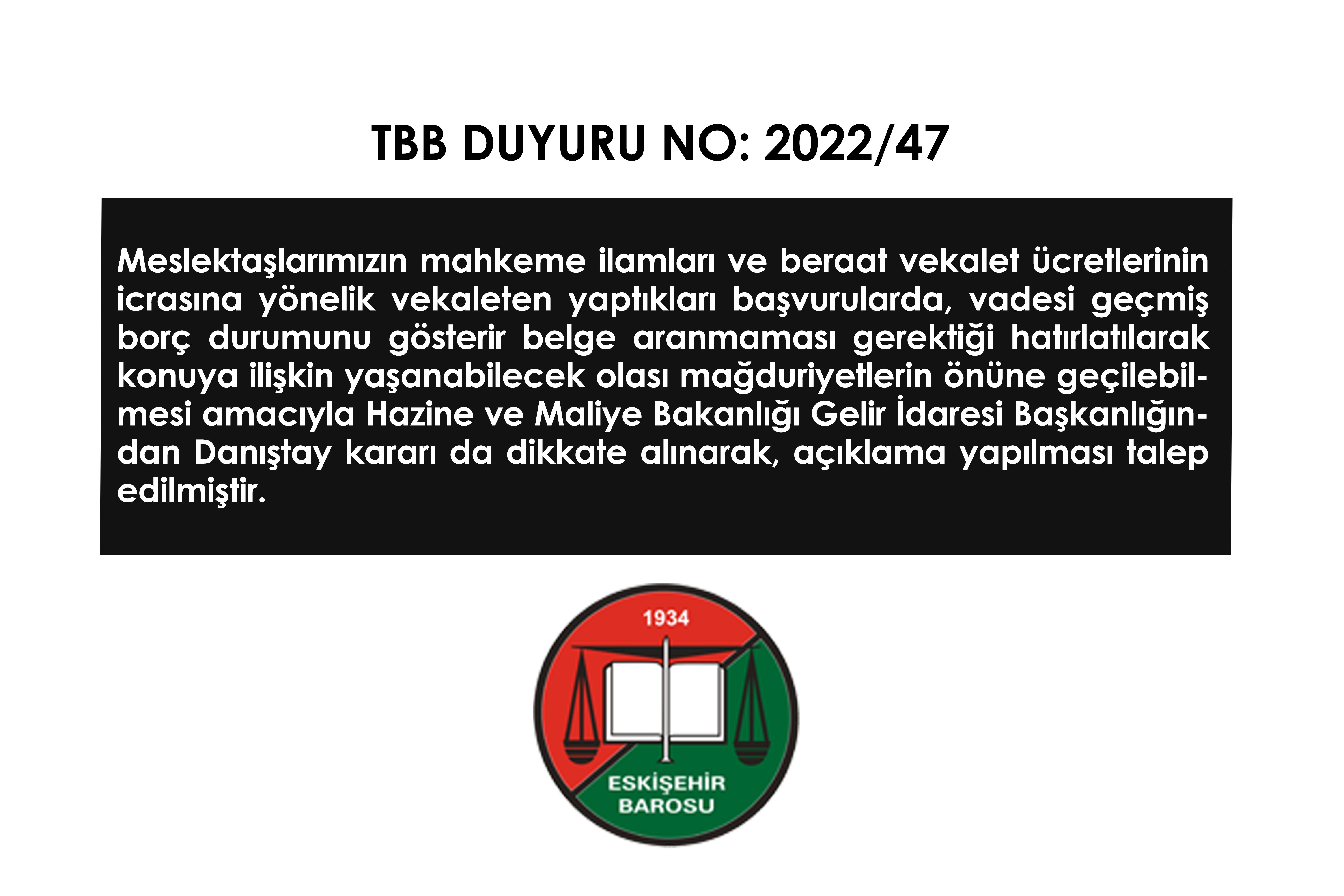 TBB DUYURU NO: 2022/47